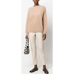 Lauren Manoogian Size 1 Small New Suri Alpaca Long Sleeve Crew Sweater Camel NWT